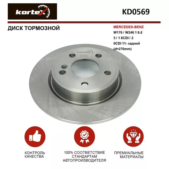 Диск тормозной для MERCEDES-BENZ W176 / W246 1 8-2 5 / 1 8CDI / 2 0CDI 11- задний