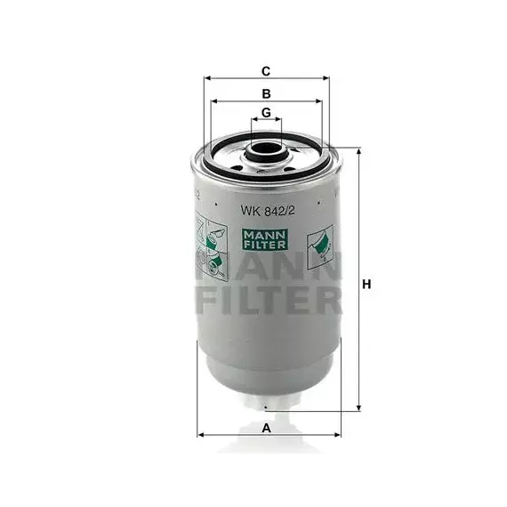Топливный фильтр MANN-FILTER WK842/2