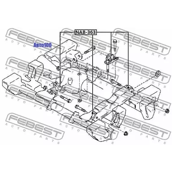 Сайлентблок опоры дифференциала Nissan Atlas/Atlas/Condor F22 1982.02-1992.06 FEBEST NAB-363