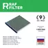 Фильтр воздушный салона MAZDA 3 (13-),6 (12-),CX-5 (11-) угольный антиаллерг. RAF FILTER